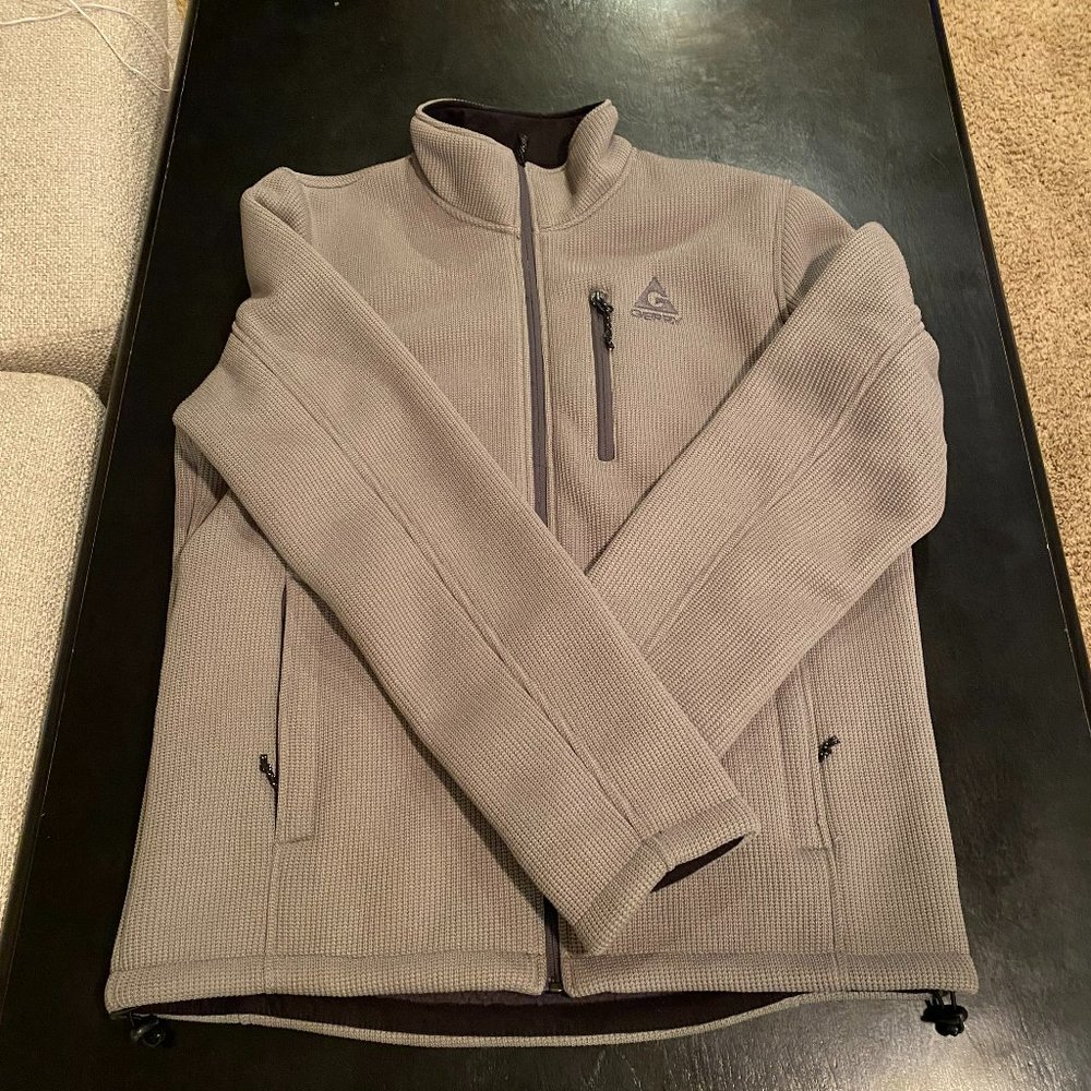NWOT Gerry Waffle Knit Heavy Fleece Lined Full Zip Jacket, Men's Medium